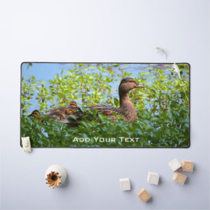 Mallard and Ducklings-Swimming by Shirley Taylor Desk Mat