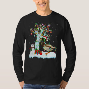 Mallard Bird Xmas Tree Lighting Santa Hat Mallard T-Shirt