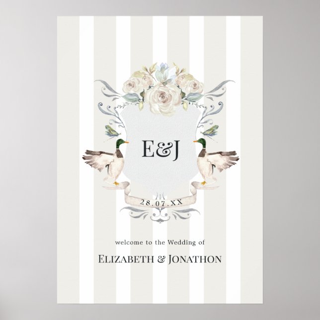 Mallard Crest Elegant Lake Wedding Welcome Poster (Front)