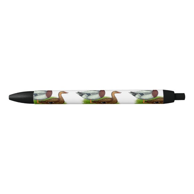 Mallard Drake and Duck Black Ink Pen (Front)