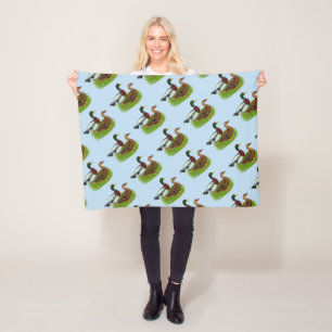 Mallard Drake and Duck Fleece Blanket