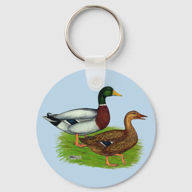 Mallard Drake and Duck Key Ring (Front)