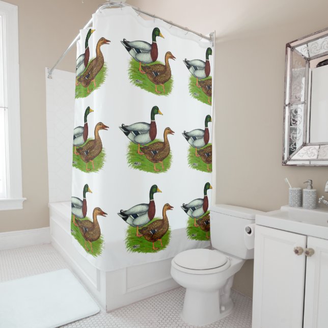 Mallard Drake and Duck Shower Curtain (In Situ)