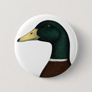 Mallard Drake Head 6 Cm Round Badge