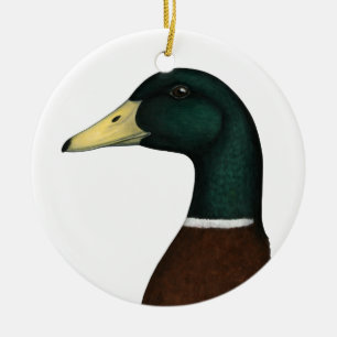 Mallard Drake Head Ceramic Tree Decoration