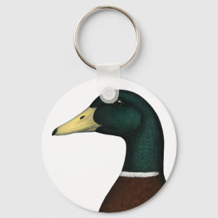 Mallard Drake Head Key Ring