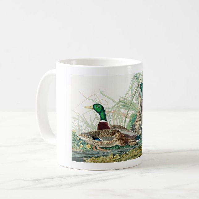 Mallard Duck, 1834, From the Birds of America Coffee Mug (Front Left)