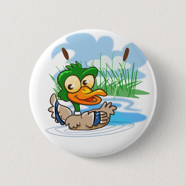 Mallard Duck 6 Cm Round Badge (Front)