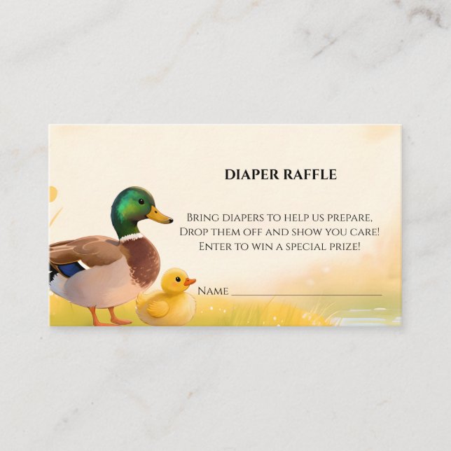 Mallard Duck and Duckling Diaper Raffle insert (Front)