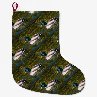 Mallard Duck Artistic Portrait Large Christmas Stocking