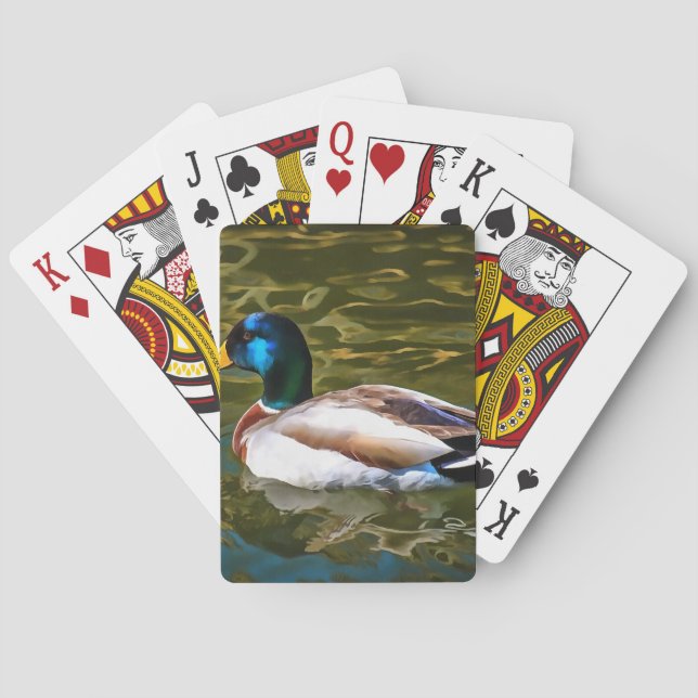 Mallard Duck Artistic Portrait Playing Cards (Back)