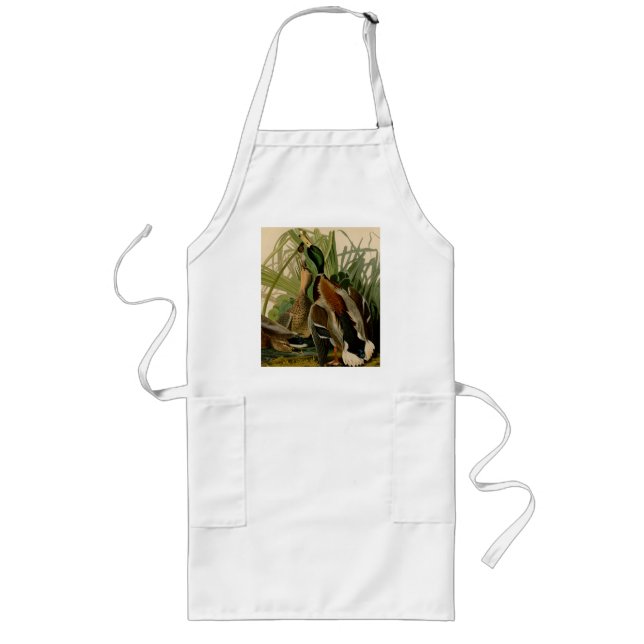 Mallard Duck Audubon Bird Painting Long Apron (Front)