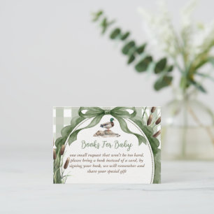 Mallard Duck Baby Shower Books For Baby Enclosure Card