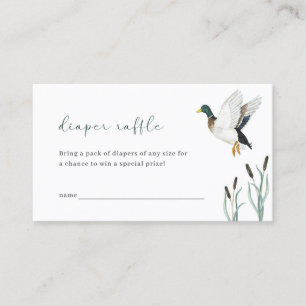 Mallard Duck Baby Shower Diaper Raffle Card