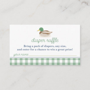 Mallard Duck Baby Shower Diaper Raffle Ticket Enclosure Card