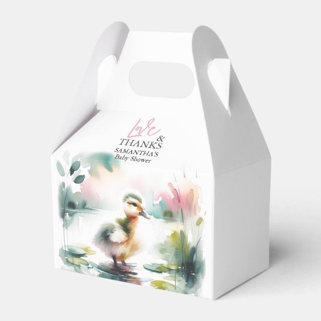 Mallard Duck Baby Shower Favour Boxes (Front Side)