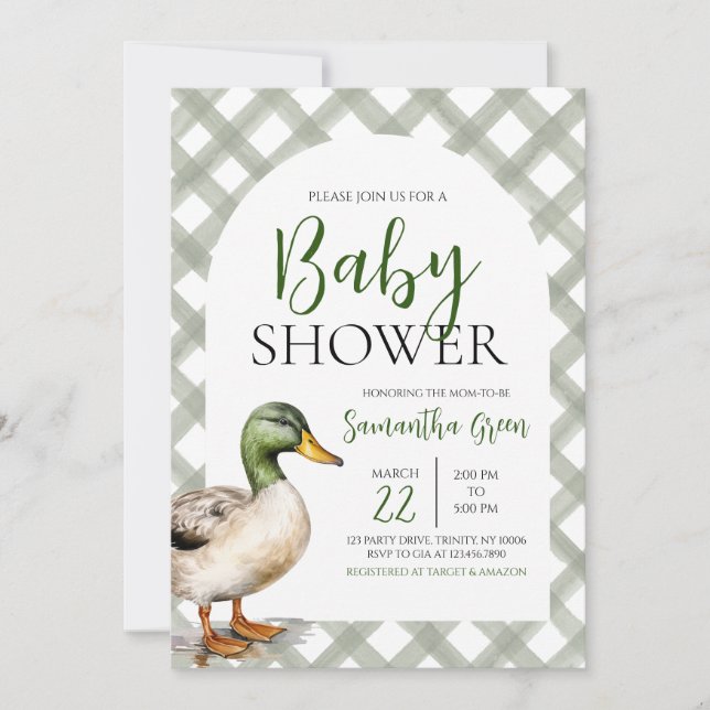 Mallard Duck Baby Shower Invitation (Front)