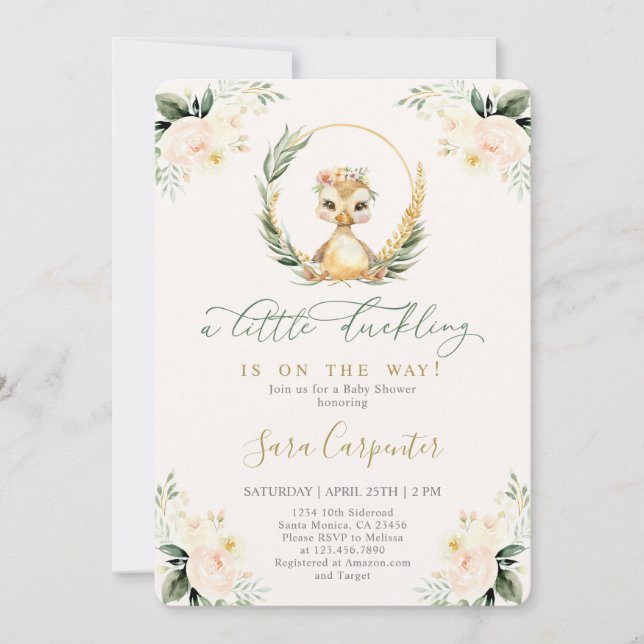 Mallard Duck Baby Shower  Invitation (Front)