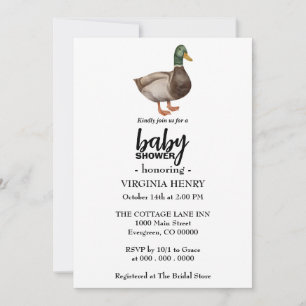 Mallard duck baby shower invitations