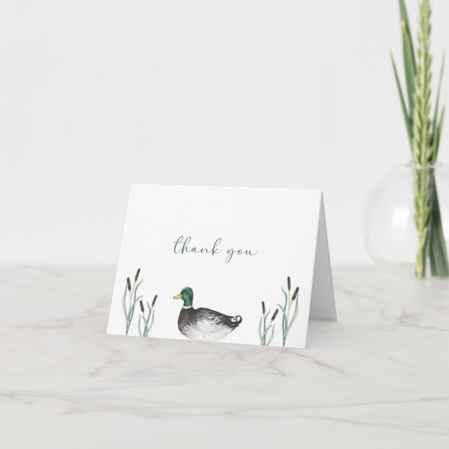 Mallard Duck Baby Shower Thank You Card (Front)