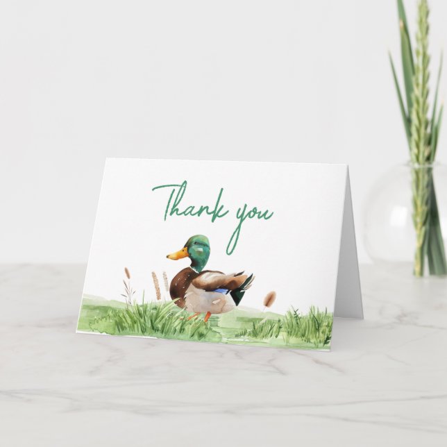 Mallard Duck Baby Shower Thank You Card (Front)