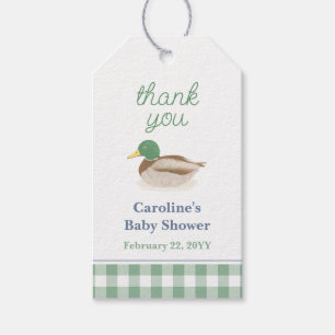 Mallard Duck Baby Shower Thank You Hang Gift Tag