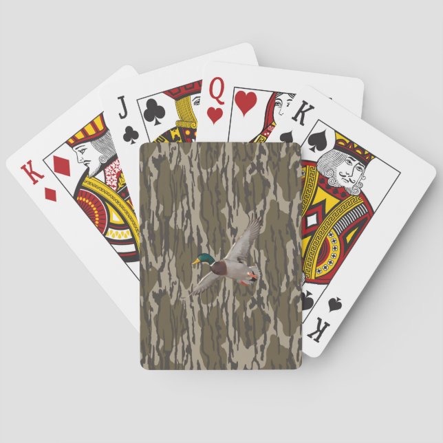 Mallard Duck Bottom lands Camo Hunting Season Playing Cards (Back)