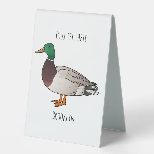 Mallard duck cartoon illustration  (Front)