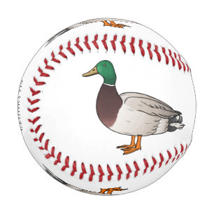 Mallard duck cartoon illustration baseball
