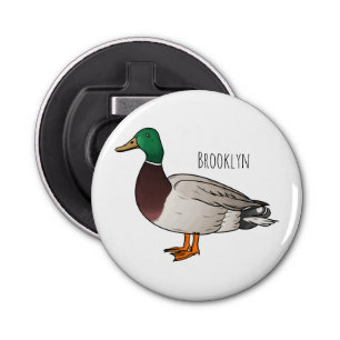 Mallard duck cartoon illustration bottle opener