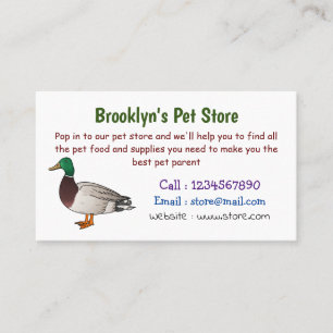 Mallard duck cartoon illustration business card