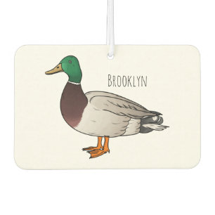 Mallard duck cartoon illustration car air freshener
