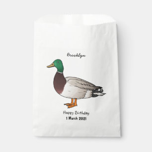 Mallard duck cartoon illustration favour bags