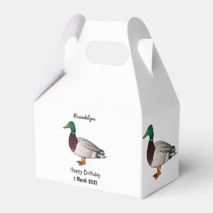 Mallard duck cartoon illustration favour box