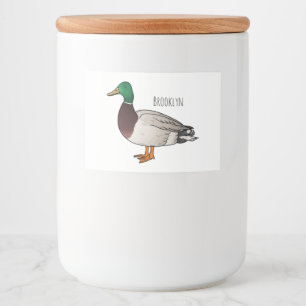 Mallard duck cartoon illustration food label
