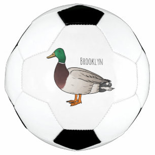 Mallard duck cartoon illustration football