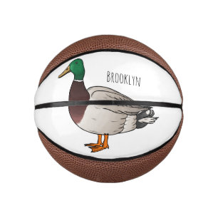 Mallard duck cartoon illustration mini basketball