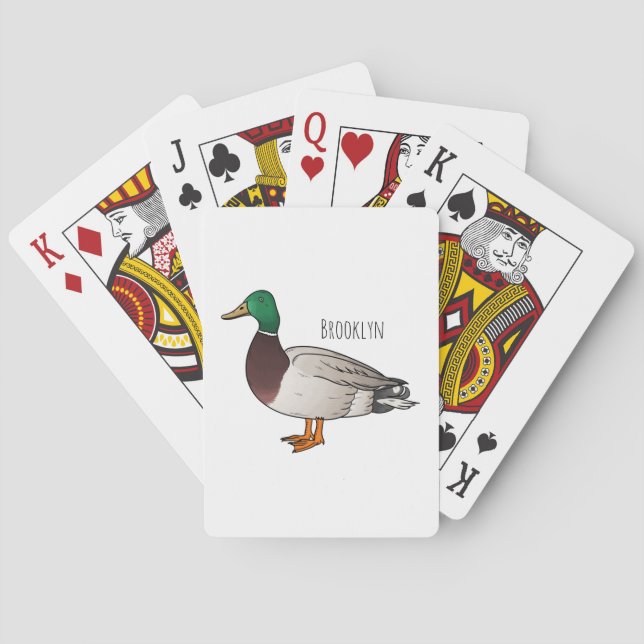 Mallard duck cartoon illustration playing cards (Back)