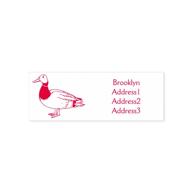 Mallard duck cartoon illustration self-inking stamp (Design)