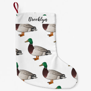 Mallard duck cartoon illustration small christmas stocking