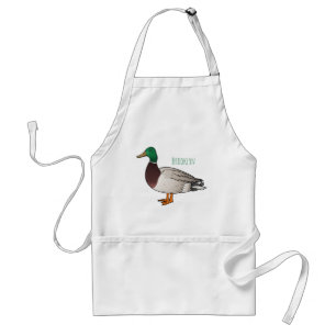 Mallard duck cartoon illustration standard apron