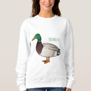 Mallard duck cartoon illustration sweatshirt