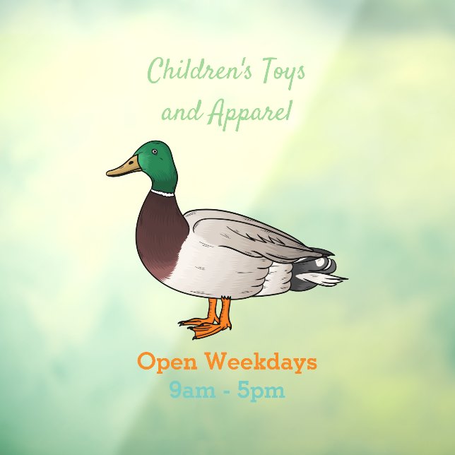Mallard duck cartoon illustration window cling (Sheet 3)