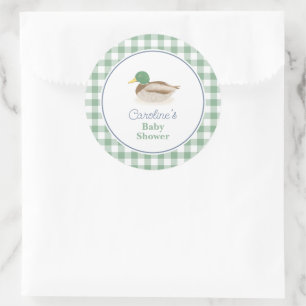 Mallard Duck Country Hunting Baby Shower Favour Classic Round Sticker