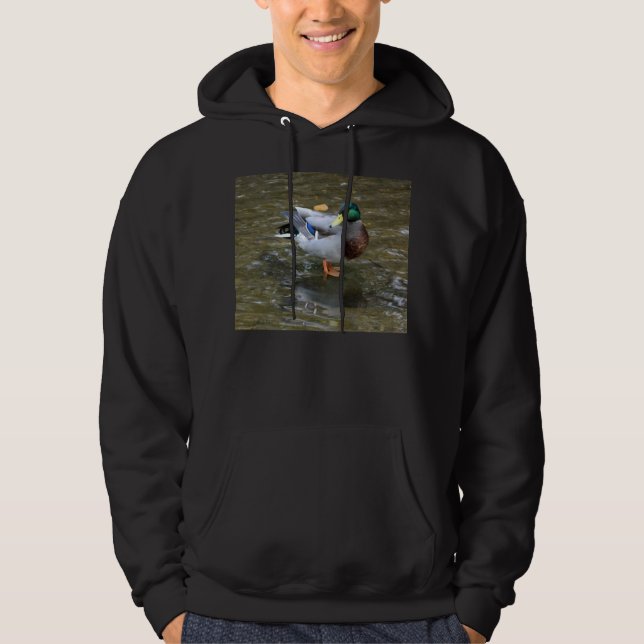 Mallard Duck/Creek Cotton Hooded Sweatshirt (Front)