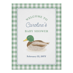 Mallard Duck Duckling Country Hunting Baby Shower Poster