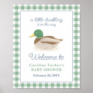 Mallard Duck Duckling Hunting Baby Shower Welcome Poster