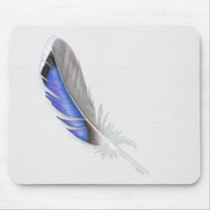 Mallard Duck Feather Watercolor Mouse Mat