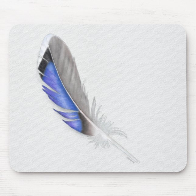 Mallard Duck Feather Watercolor Mouse Mat (Front)