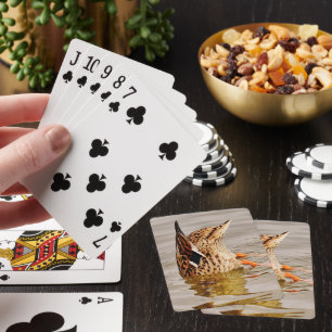 Mallard Duck Feeding Underwater Playing Cards
